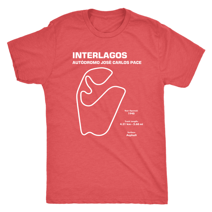 Interlagos Autódromo José Carlos Pace Brazilian F1 Track Outline Series T-shirt