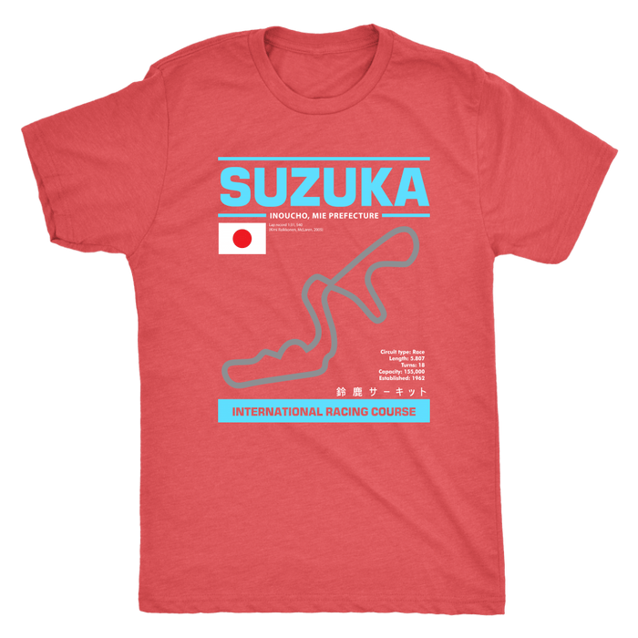 Suzuka International Racing Course Race Track Outline Series T-shirt Ver. 2