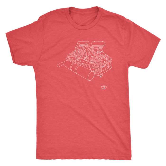 V2 Engine Blueprint Series Air Cooled Engine Blueprint Illustration Series t-shirt