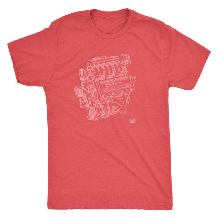 Engine Blueprint Series V6 Alfa Romeo T-shirt and Hoodie