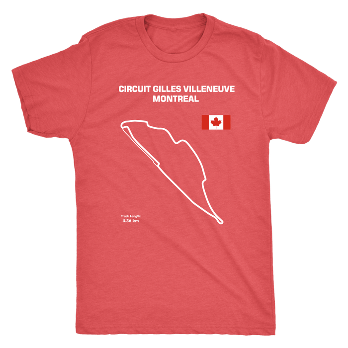 Gilles Villeneuve Montreal Circuit Track Outline shirt version 2