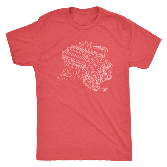 BMW E36 M3 S50 Engine Blueprint Illustration T-shirt