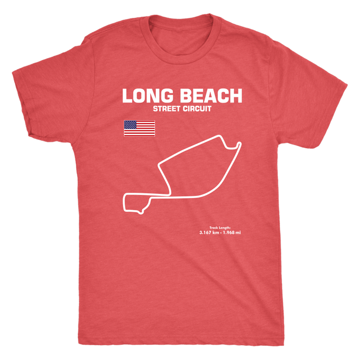 Long Beach California Street Circuit Race track outline series t-shirt and hoodie