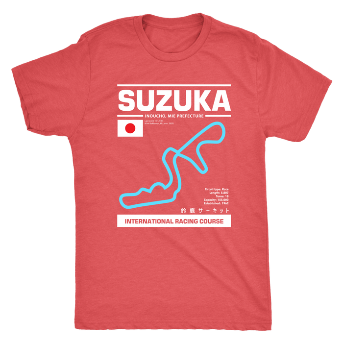 Suzuka International Racing Course Race Track Outline Series T-shirt Ver. 3