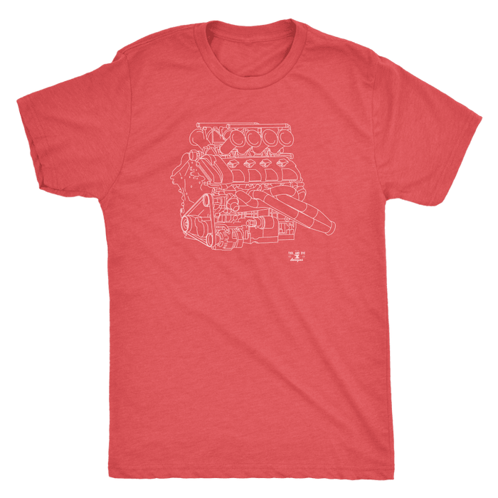 Volvo V8 Race Engine Blueprint Illustration Series T-shirt