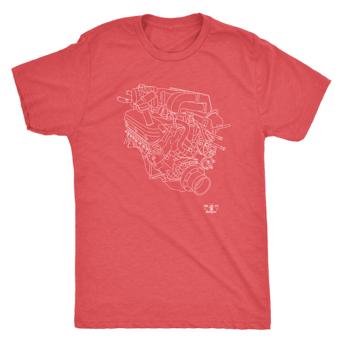 Ford 302 Boss V8 Engine Blueprint Illustration Series T-shirt