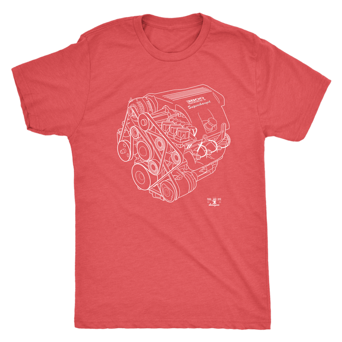 L67 Series 2 3800 Supercharged GM Engine Blueprint Series T-shirt