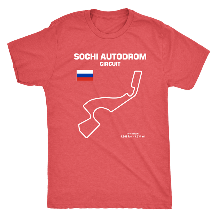 Sochi Autodrom Circuit Track Outline Series T-shirt and Hoodie