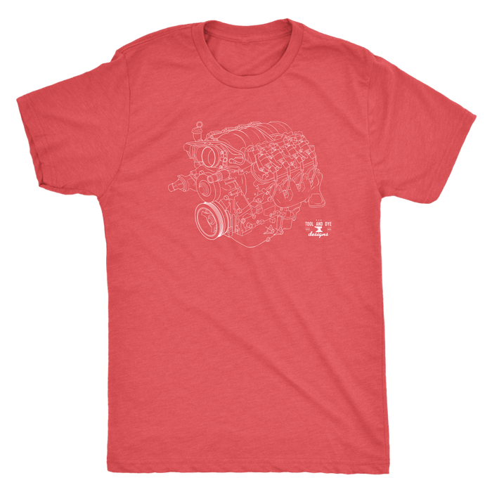 Engine Blueprint Series LS engine V8 T-shirt and Hoodie version 3