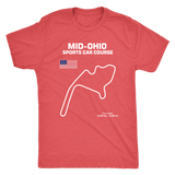 Mid Ohio Sports Car Course Track Outline Series T-shirt and Hoodie