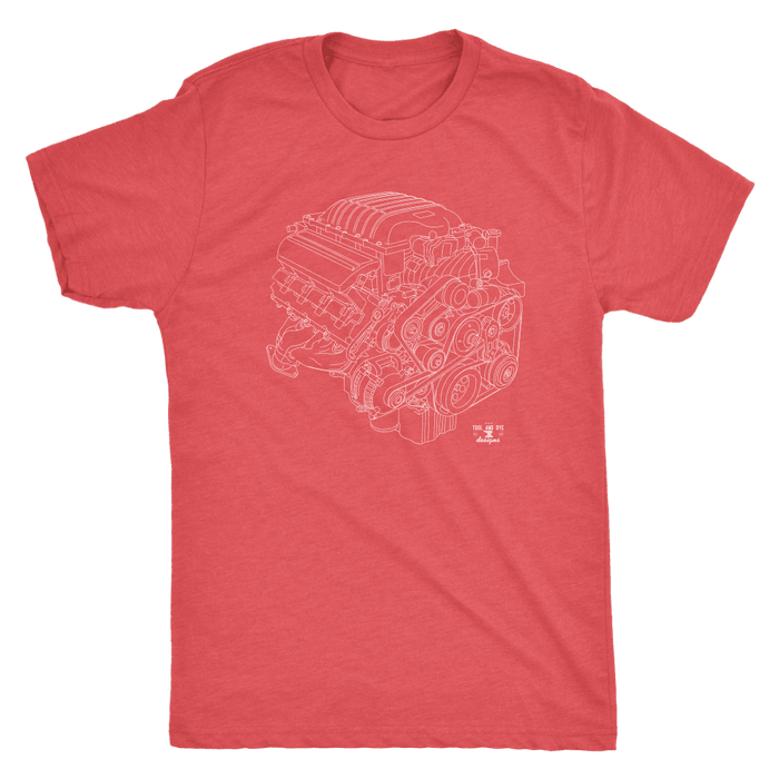 Engine Blueprint T-shirt like a 6.2L Hellcat  Illustration