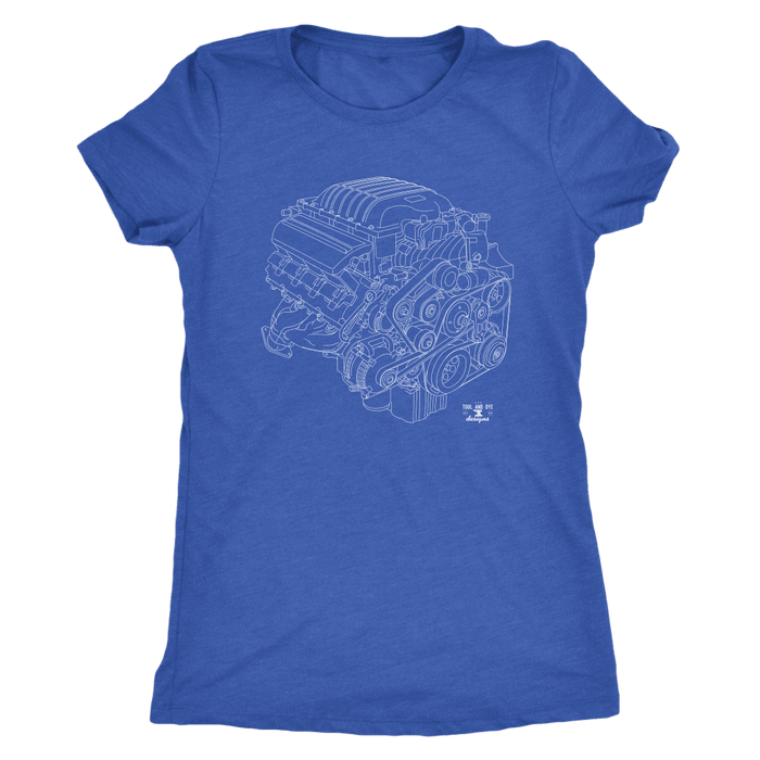 Engine Blueprint T-shirt like a 6.2L Hellcat  Illustration