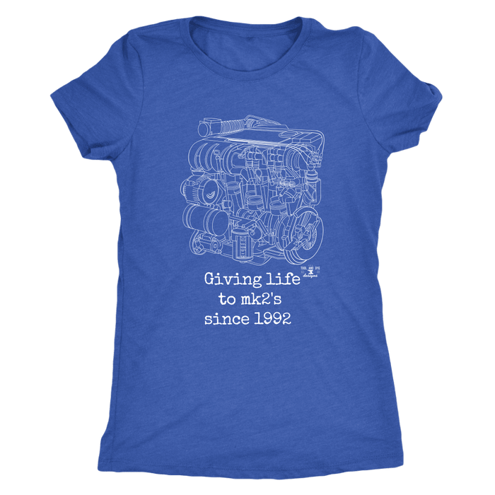 german car engine engine blueprint illustration giving life to mk2's t-shirt mens and womens