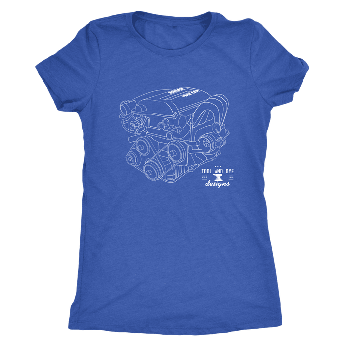 Nissan SR20DET Engine Blueprint Illustration Series T-shirt mens and womens