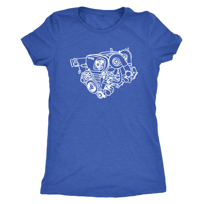 Nissan Skyline GTR RB26DETT engine blueprint illustration t-shirt mens and womens