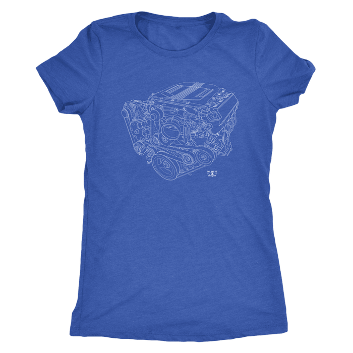 Chevy LT4 Engine Blueprint Illustration T-shirt