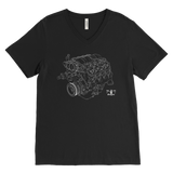 LS Engine Blueprint Outline Series V-neck T-shirt
