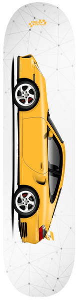 Car Art SPEED Yellow 996 Turbo Skateboard Deck 7-ply Hardrock Canadian Maple