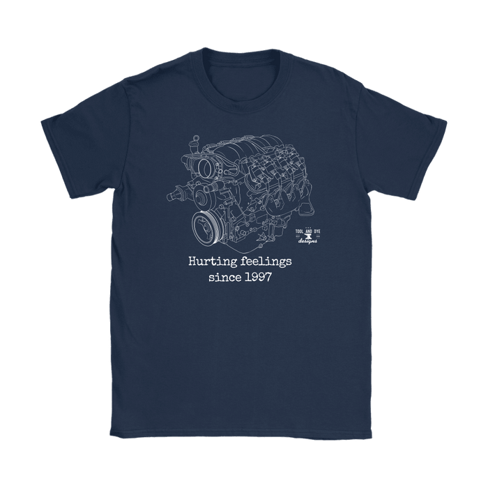 LS Engine Hurting Feelings Since 1997 V8 GM Engine Blueprint t-shirt ver. 2