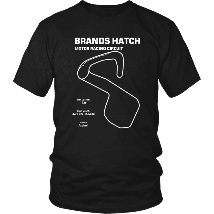 Brands Hatch Motor Racing Circuit Track Outline Series T-shirt