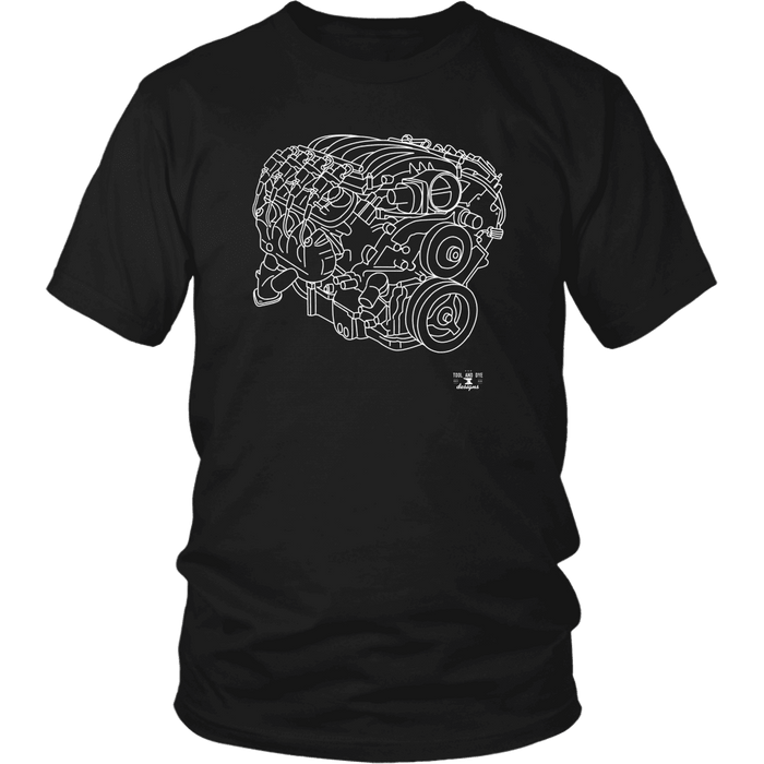 LS7 Engine Blueprint Illustration Series T-shirt