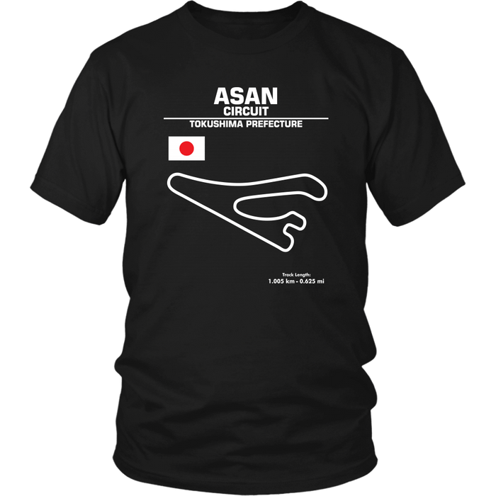 Asan Circuit Japan Race Track Outline Series T-shirt or Hoodie