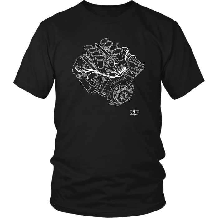 Engine Blueprint Series V8 DFV for Formula 1 Cosworth Ford T-shirt or Hoodie