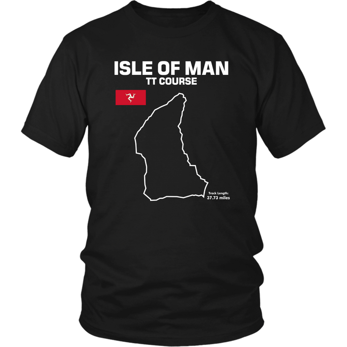 Isle of Man TT Mountain Course Track Outline Series T-shirt and Hoodie