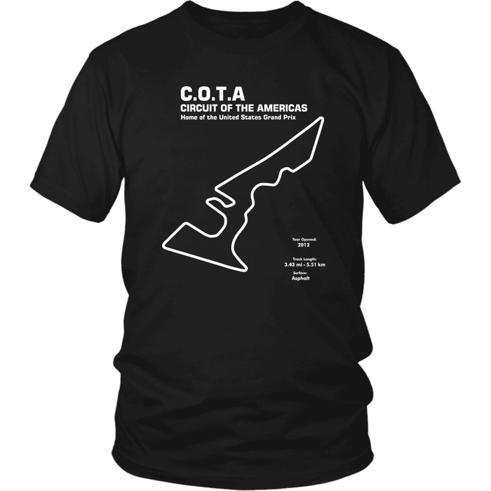 Circuit of the America's COTA Race Track Outline Series T-shirt