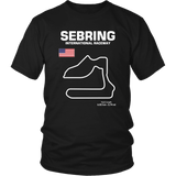 Sebring International Circuit Track Outline Series Version 2 T-shirt and Hoodie