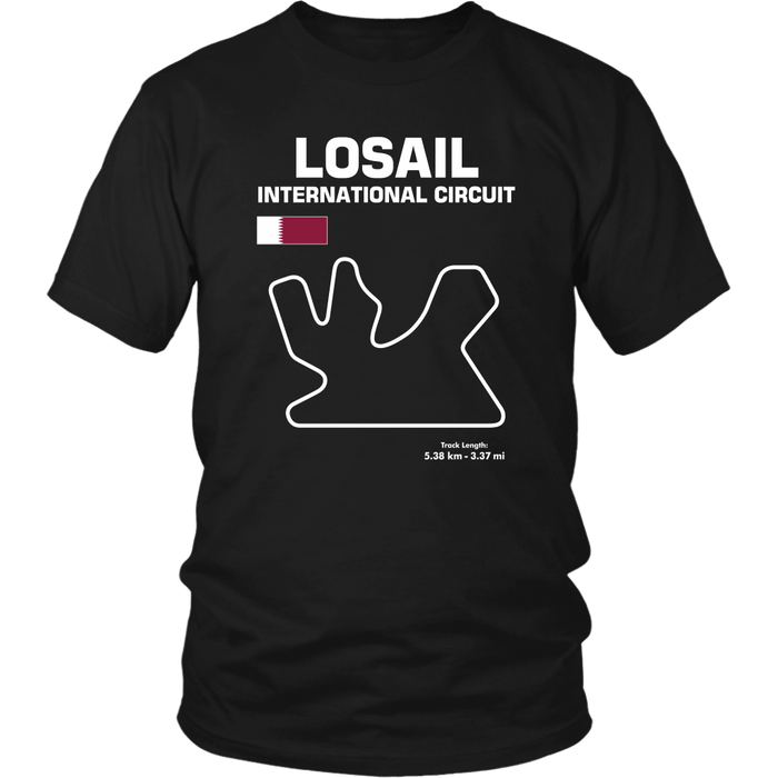 Losail International Circuit Qatar Race Track Outline Series T-shirt or Hoodie