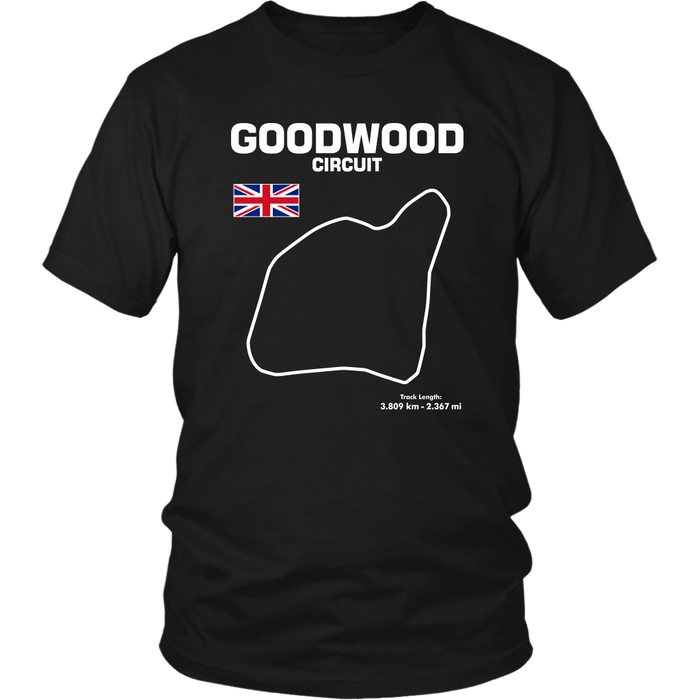 Goodwood Circuit Race Track Outline series t-shirt or hoodie