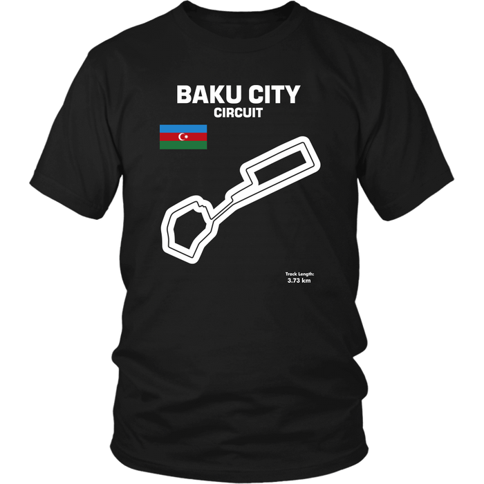 Baku City Circuit Track Outline Series T-shirt and Hoodie