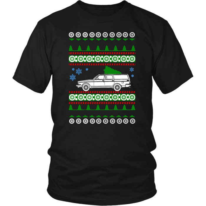 Volvo 245 Wagon Ugly Christmas T Shirt