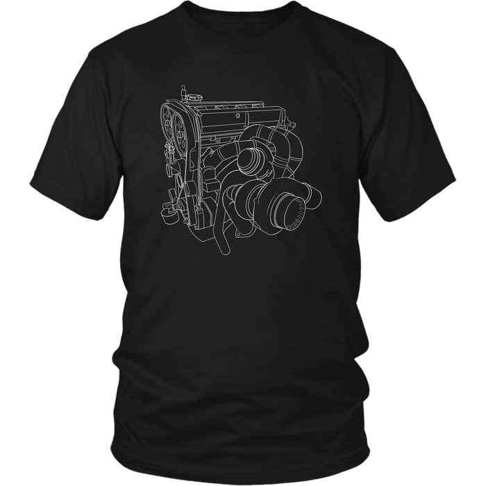 Mitsubishi 4G63 Engine Blueprint Variation 3 Big Turbo t-shirt and hoodie