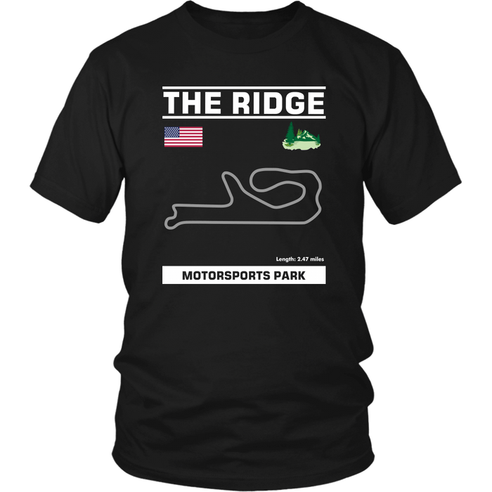 Washington State The Ridge Race Track Outline Series T-shirt