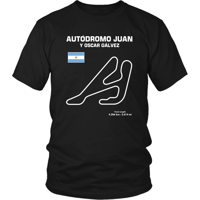 Autódromo Juan y Oscar Gálvez Buenos Aires Race Track Outline Series T-shirt or Hoodie