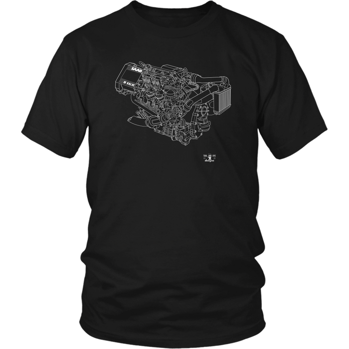 Saab 16v Engine Blueprint Series T-shirt and Hoodie