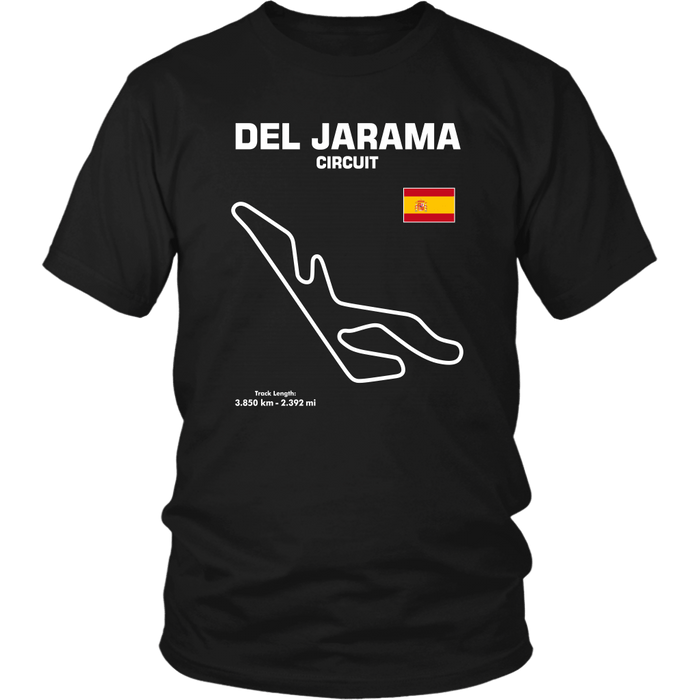 Del Jarama Circuit Spain Race Track Outline Series T-shirt or Hoodie