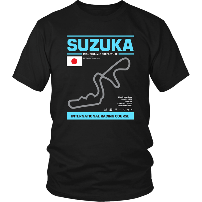 Suzuka International Racing Course Race Track Outline Series T-shirt Ver. 2