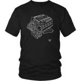 Dodge Hemi 392 6.4L Engine Blueprint Illustration Series T-shirt