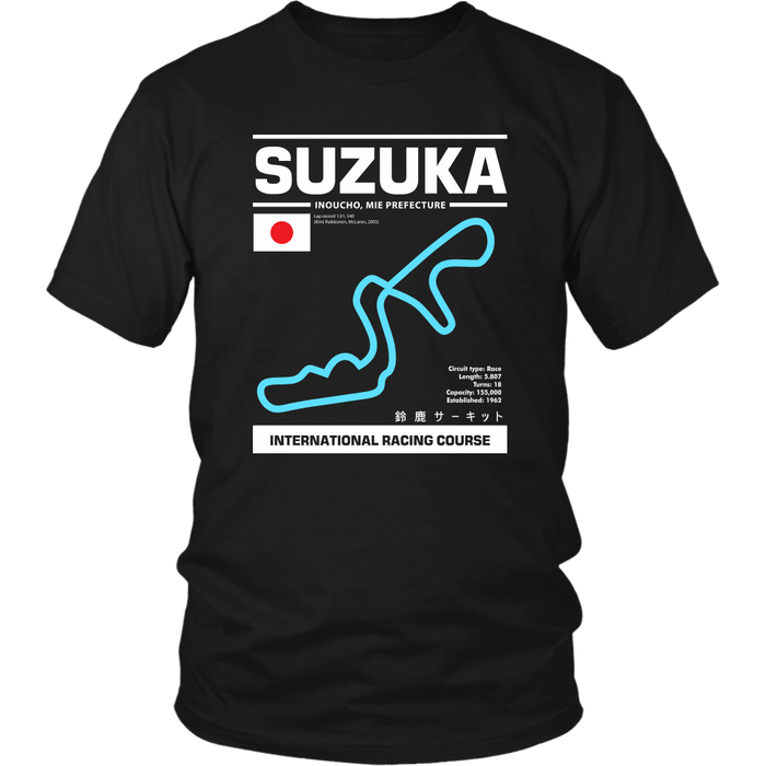 Suzuka International Racing Course Race Track Outline Series T-shirt Ver. 3