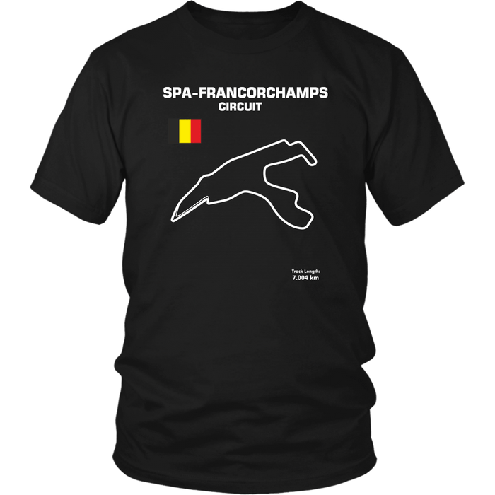 Circuit de Spa-Francorchamps Track Outline Series T-shirt and Hoodie