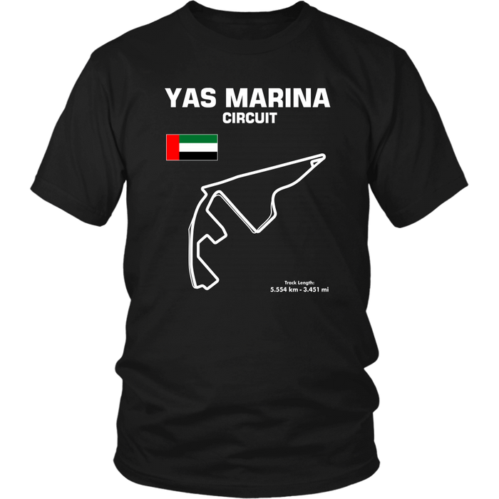 Yas Marina Circuit Abu Dhabi Race Track Outline Series T-shirt and Hoodie