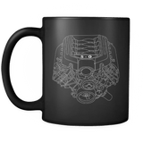 Ford Mustang Coyote 5.0 Engine Blueprint Illustration Coffee Mug