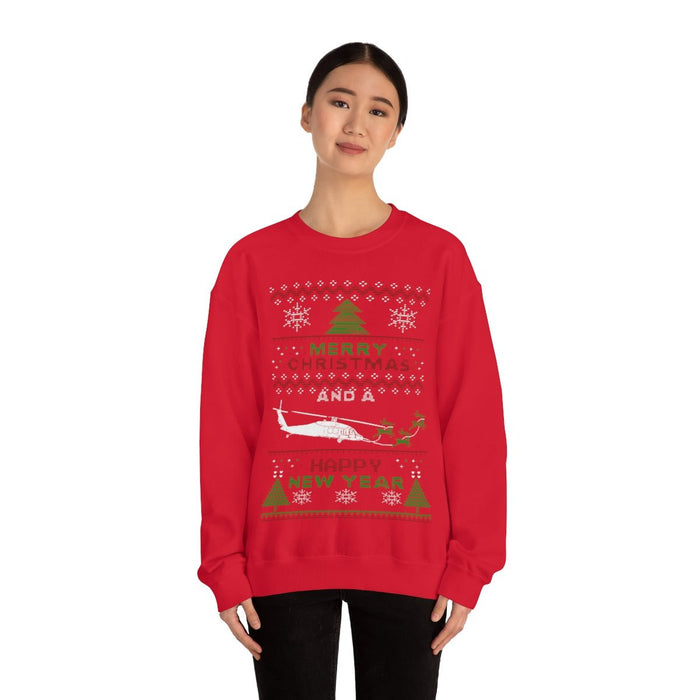 Military Helicopter Blackhawk Ugly Christmas Sweater Sweatshirt