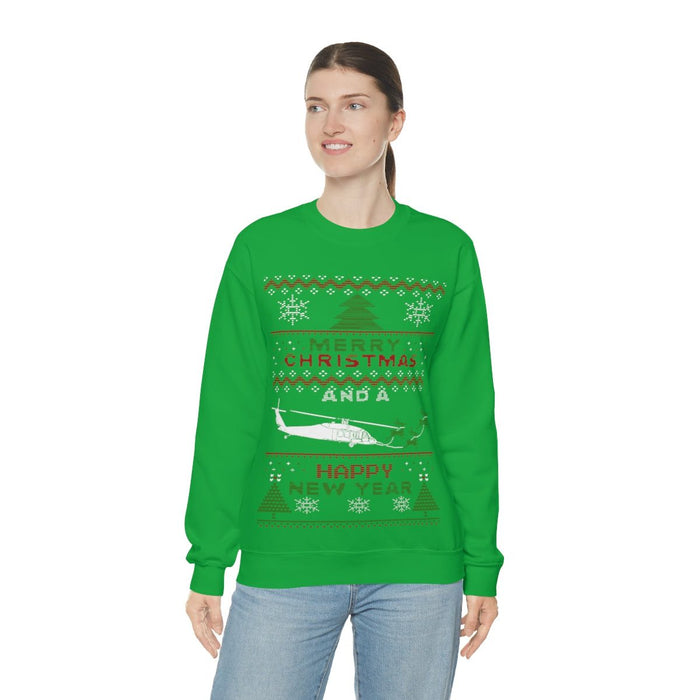 Copy of Military Helicopter Blackhawk Ugly Christmas Sweater Sweatshirt monster digital