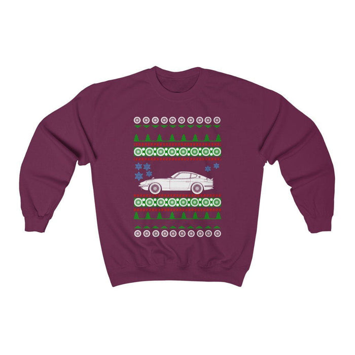 car like Datsun 240Z Ugly Christmas Sweater Sweatshirt (many colors) no tree