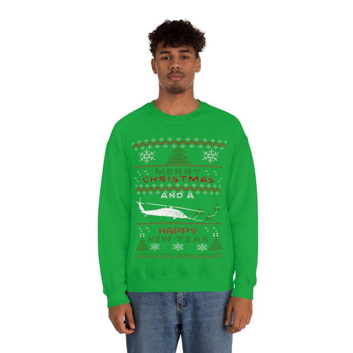 Military Helicopter Blackhawk Ugly Christmas Sweater Sweatshirt