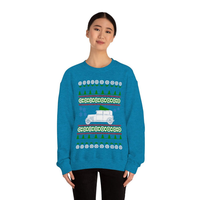 Old car like a Model A ugly Christmas Sweater Sweatshirt